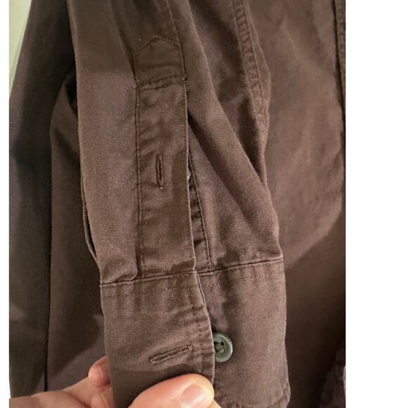 AllSaints Slim Fit Long Sleeve Button Up Brown Ramskull Shirt Brown, size XS - Picture 8 of 9